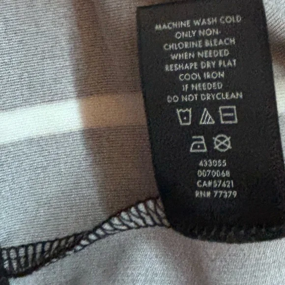 Ann Taylor Black and White Long Sleeve stripe matte jersey wrap Dress - Picture 5 of 5